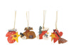 Birch Maison Decorative Primitive Wooden Christmas Ornaments, Assorted, Set of 4  - 2.5" Tall