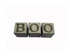 3.5" WOODEN BLOCKS "BOO"  Craft Outlet