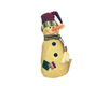 Birch Maison Decorative Primitive / Farmhouse Half-Body Fabric Snowman with Scarf and Beanie, Tea-Dyed, Standing - 13" Tall