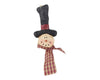 Birch Maison Decorative Primitive / Farmhouse Paper Mache Snowman with Top Hat and Fabric Scarf, Christmas Ornaments - 5" Tall