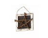 Birch Maison Decorative Primitive / Farmhouse Wicker Star on Wooden Frame with String Hanger - 7.5" Tall
