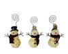 Birch Maison Decorative Primitive / Farmhouse  Paper Mache Snowmen Ornaments, Assorted, Set of 3 - 7.5" Tall