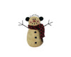 Birch Maison Decorative Primitive / Farmhouse Paper Mache Snowman with Fabric Scarf, Ear-Muffs and Twig Arms, Standing - 6" Tall