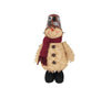 Standing Puffy Chenille Snowmen with Fabric Scarf and Tin Bucket on his Head
