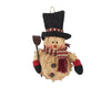 Birch Maison Decorative Primitive / Farmhouse Half-Body Chenille Snowman with Fabric Top Hat and Scarf and Shovel - 8" Tall