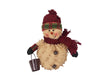 Birch Maison Decorative Primitive / Farmhouse Half-Body Chenille Snowman with Fabric Top Hat and Scarf and Pail - 8" Tall
