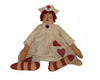 Birch Maison Decorative Primitive / Farmhouse Fabric Raggedy Doll "Nurse Nightingale" with Hooped Stockings and Heart Embroideries, Sitting - 16" Tall (Standing)