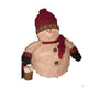 Birch Maison Decorative Primitive / Farmhouse Standing Puffy Chenille Snowman with Fabric Scarf, Mittens and Beanie, Holding a Rusty Bucket with Snowballs in his Hand - 18" Tall