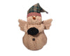 Birch Maison Decorative Primitive / Farmhouse Standing Puffy Chenille Snowman-Angel with Fabric Wings and Pointed Hat with Rusty Bell on the Tip - 15" Tall