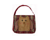Birch Maison Decorative Primitive / Farmhouse Checkered Fabric Bag with Chenille Owl Face on Front - 16"Long, 13" Tall