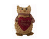 Birch Maison Decorative Primitive / Farmhouse Standing Chenille Owl with Checkered Scarf and Wings, holding a Red Fabric Heart that reads "Hooo Do You Love" - 10" Tall