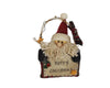 Birch Maison Decorative Primitive / Farmhouse Fabric Santa Head with Wicker Hanger and "Merry Christmas" Embroidery in Front of his Body, Christmas Ornament - 8" Tall