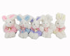 Birch Maison Decorative Primitive / Farmhouse Fabric Bunnies with Pink Bows, Assorted, Set of 5 - 3.5" Tall