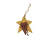 Birch Maison Decorative Primitive / Farmhouse Wooden Star / Heart Ornament with Wired Ribbon - 3.5" Tall
