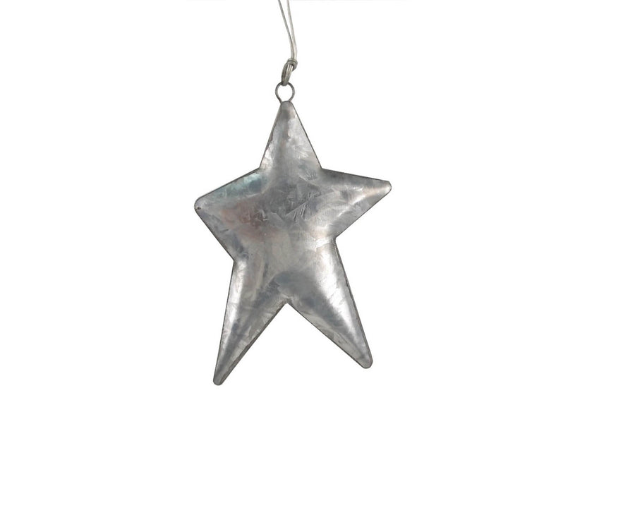 Tin Country Star with Hanger, Silver
