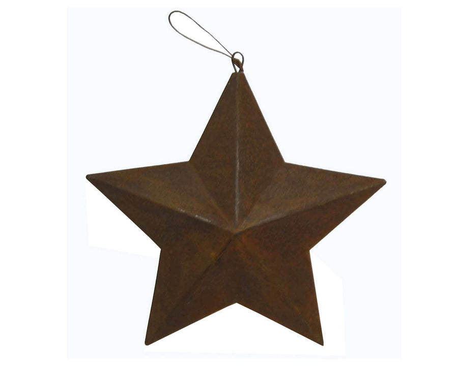 Tin Star Ornament, Rustic - 7" Tall