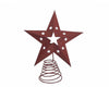 11'' TIN STAR TREE TOPPER W/LIGHT HOLDER,BARN RED  Craft Outlet