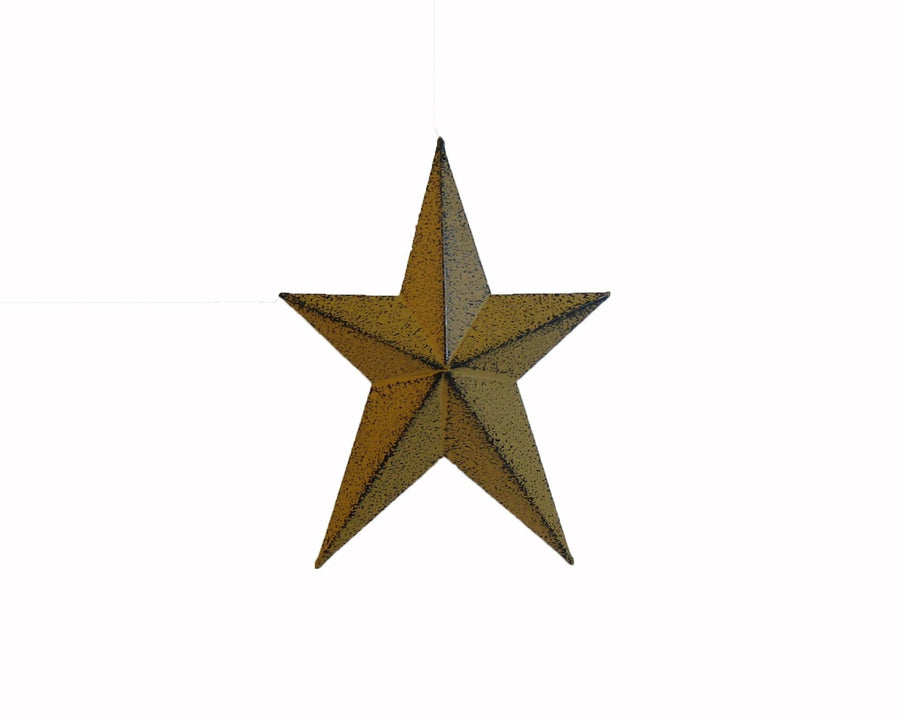 Tin Primitive Star, Mustard-Yellow - 8" Tall