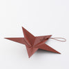 Tin Star Ornament, Black Red 6 inch Across
