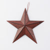 Birch Maison Decorative Primitive / Farmhouse Tin Star Ornament,  Black- Red - 6" Tall