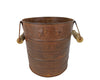 Tin Bucket with Two Wooden Handles and Embossed Stars around the Rim - 7" Tall