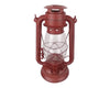 Decorative and Functional Tin Oil Lantern with Wired Glass, Wick and Fluid Basin