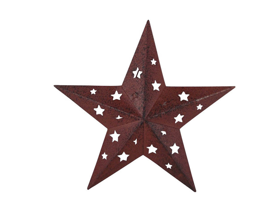 Tin Star with Star Cut Outs, - 6"H