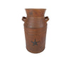 RUST MILK CAN W/STAR ATTACHED 11.5"  Craft Outlet