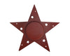 Star Shaped Tin Candle Holder with Star Cut Outs, 9"H