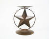 RUSTIC STAR PILLER CANDLE HOLDER 5.5"x5"x6.75''  Craft Outlet