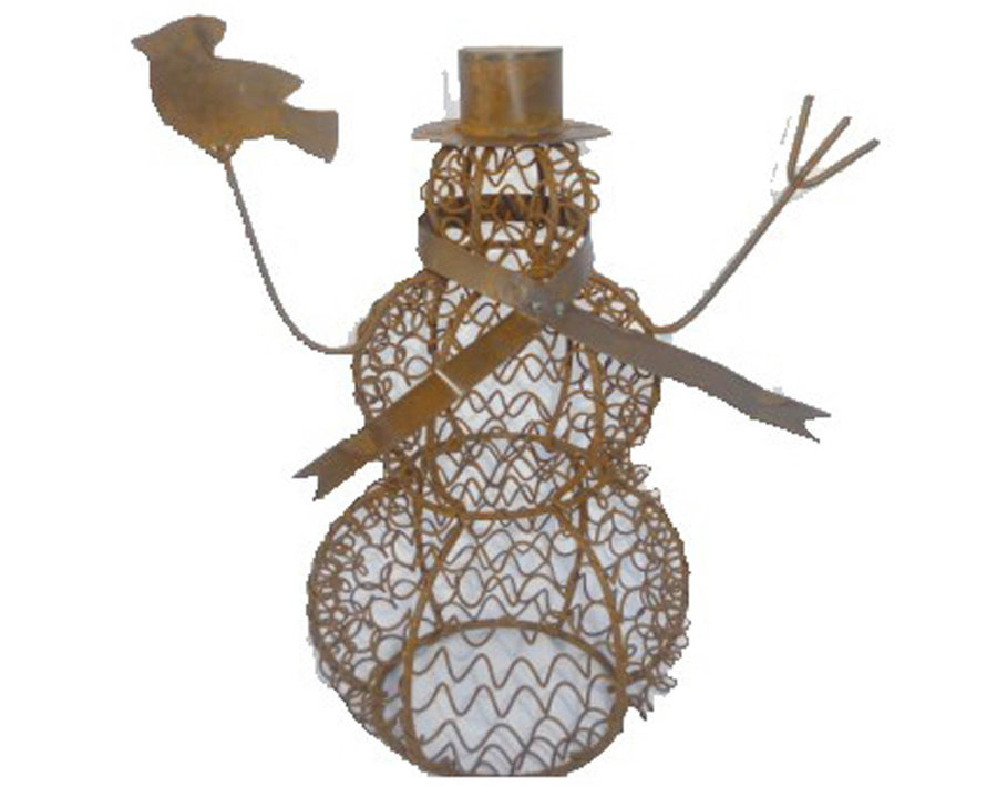 TIN WIRED MESH SNOWMAN  20.5"  Craft Outlet
