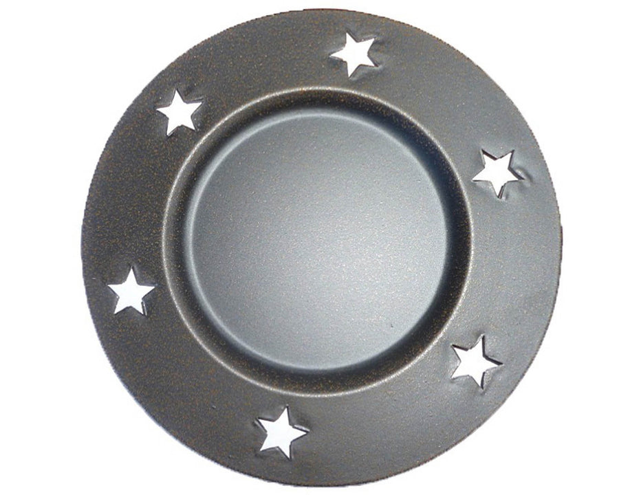 BLK TIN PLATE W/STAR CUTOUTS 6"DIM  Craft Outlet