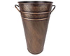 ANTIQUE Copper/Gold TIN  Flower Bucket 7.25" X 13"  Craft Outlet