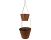 Birch Maison Decorative Primitive / Farmhouse Tin Flower Basket on Chain, Rustic, Set of 2 - 38" Tall