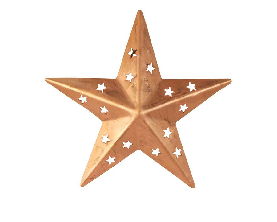 TIN COPPER STAR W/CUTOUT 6"  Craft Outlet